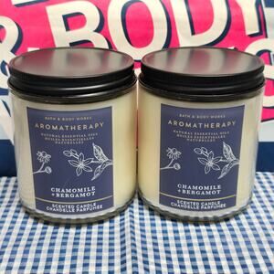 BBW Aromatherapy Sleep Chamomile 2 Single Wick Candles Home Fragrance Decor